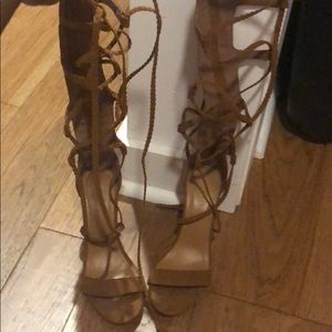 Lace up heeled sandals